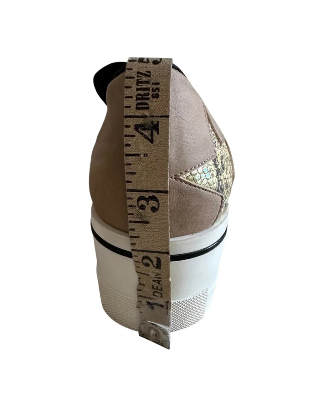 Stella McCartney Binx Glitter Star Platform Sneakers Beige Gold EU 40
